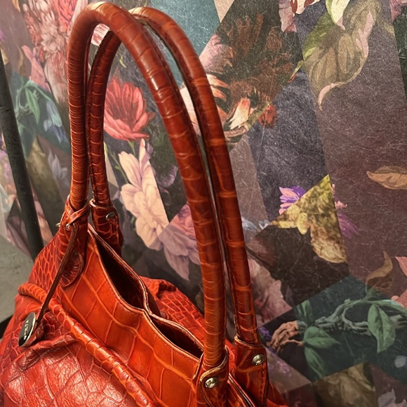 FURLA Red Croc Embossed EUC - Picture 6 of 9